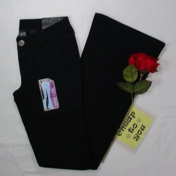 City Streets Denim - CITY STREET BLACK FLARE LEG JEANS NWT SIZE 0💥💥